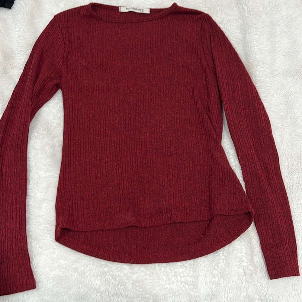 Girls Maroon long sleeve shirt